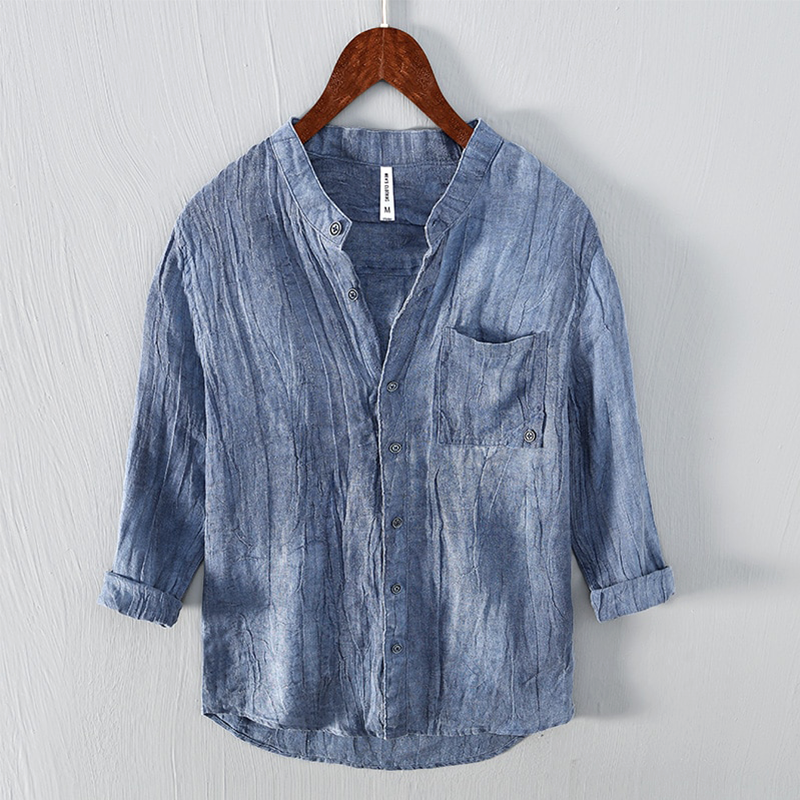 Sobria Camicia in Lino da Uomo Con Vestibilità Rilassata