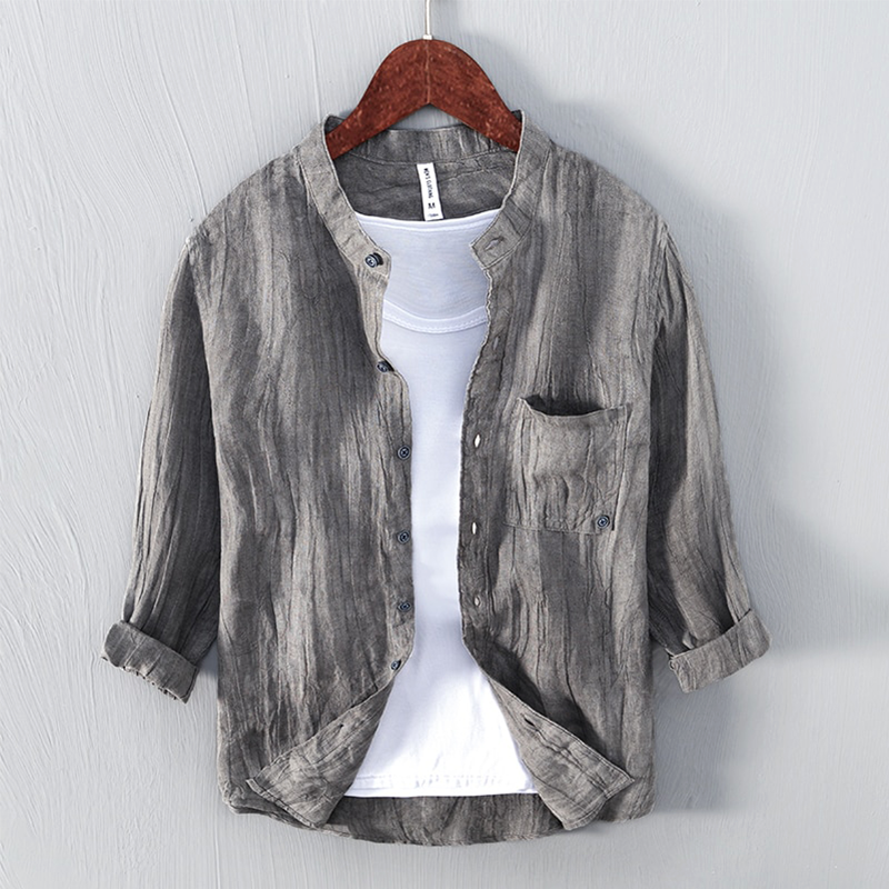 Sobria Camicia in Lino da Uomo Con Vestibilità Rilassata