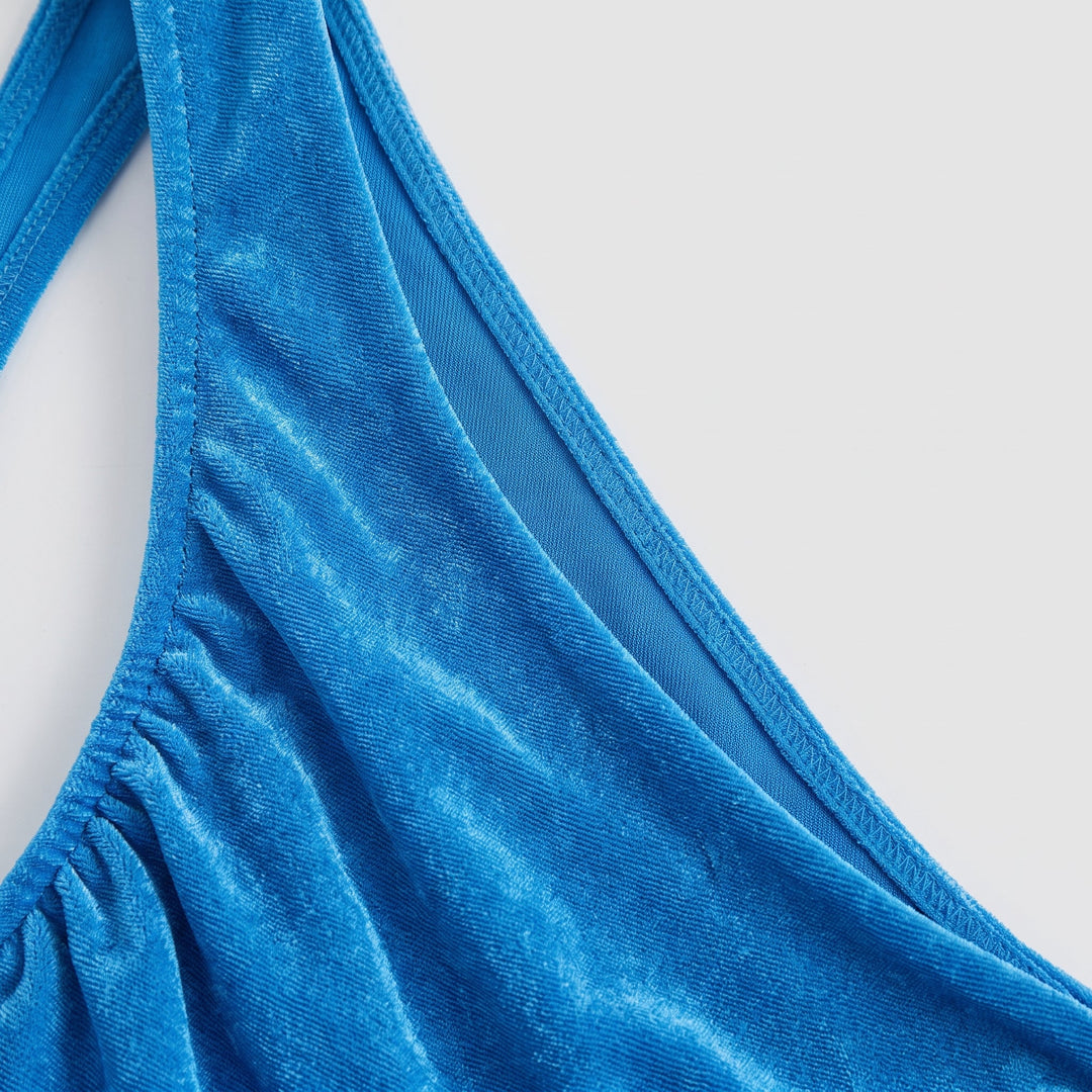 Abito aderente senza maniche in chiffon, vista frontale