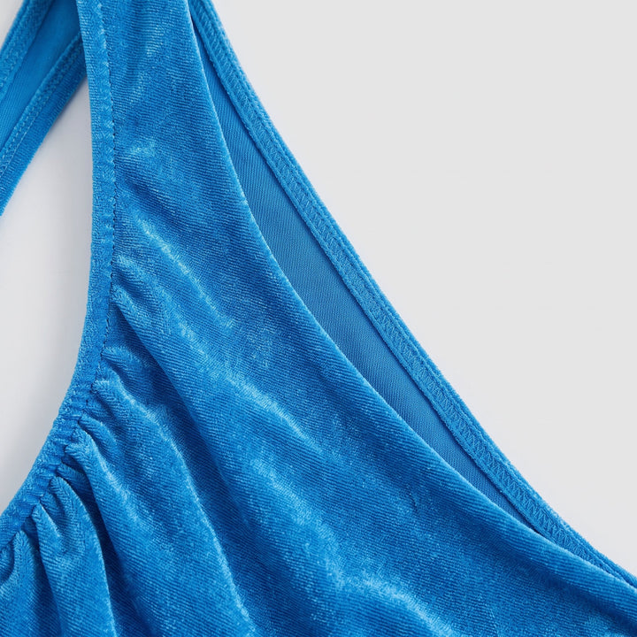 Abito aderente senza maniche in chiffon, vista frontale