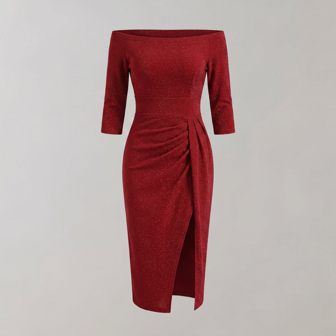 Abito Bodycon Smanicato con Scollatura a V e Silhouette Aderente