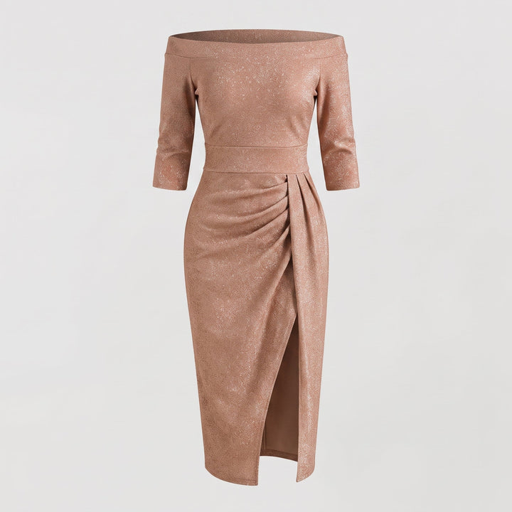 Abito Bodycon Smanicato con Scollatura a V e Silhouette Aderente