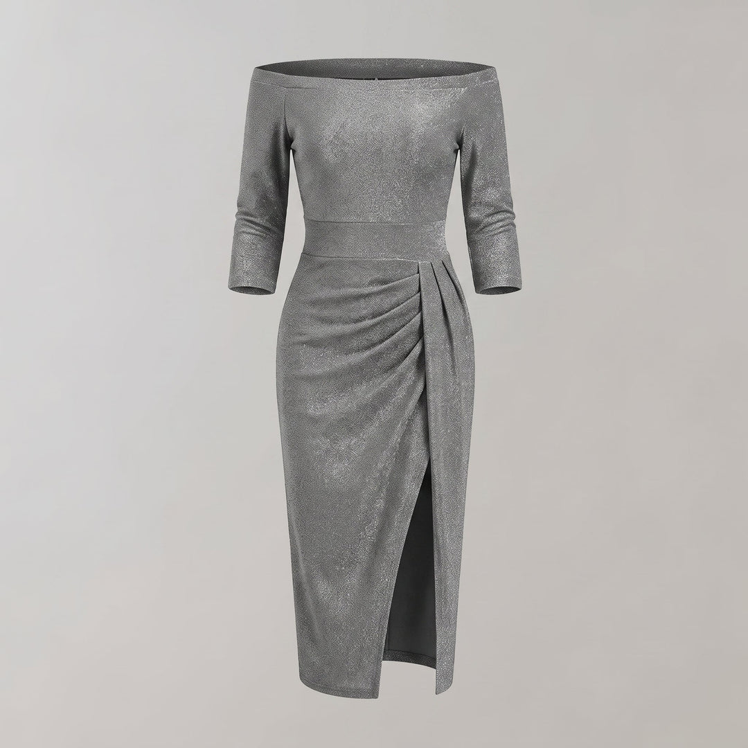 Abito Bodycon Smanicato con Scollatura a V e Silhouette Aderente
