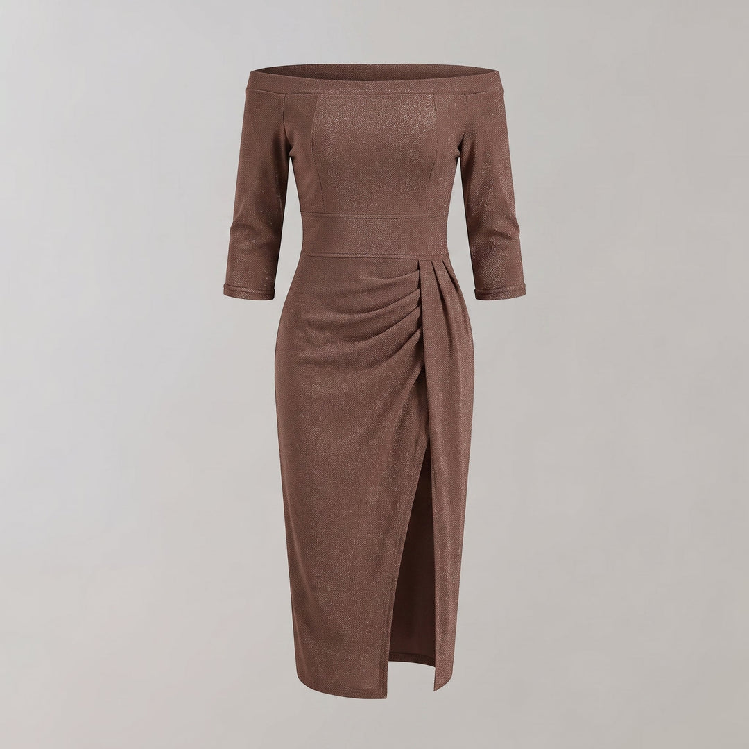 Abito Bodycon Smanicato con Scollatura a V e Silhouette Aderente