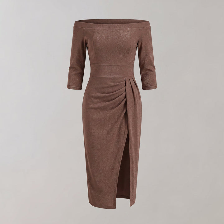 Abito Bodycon Smanicato con Scollatura a V e Silhouette Aderente