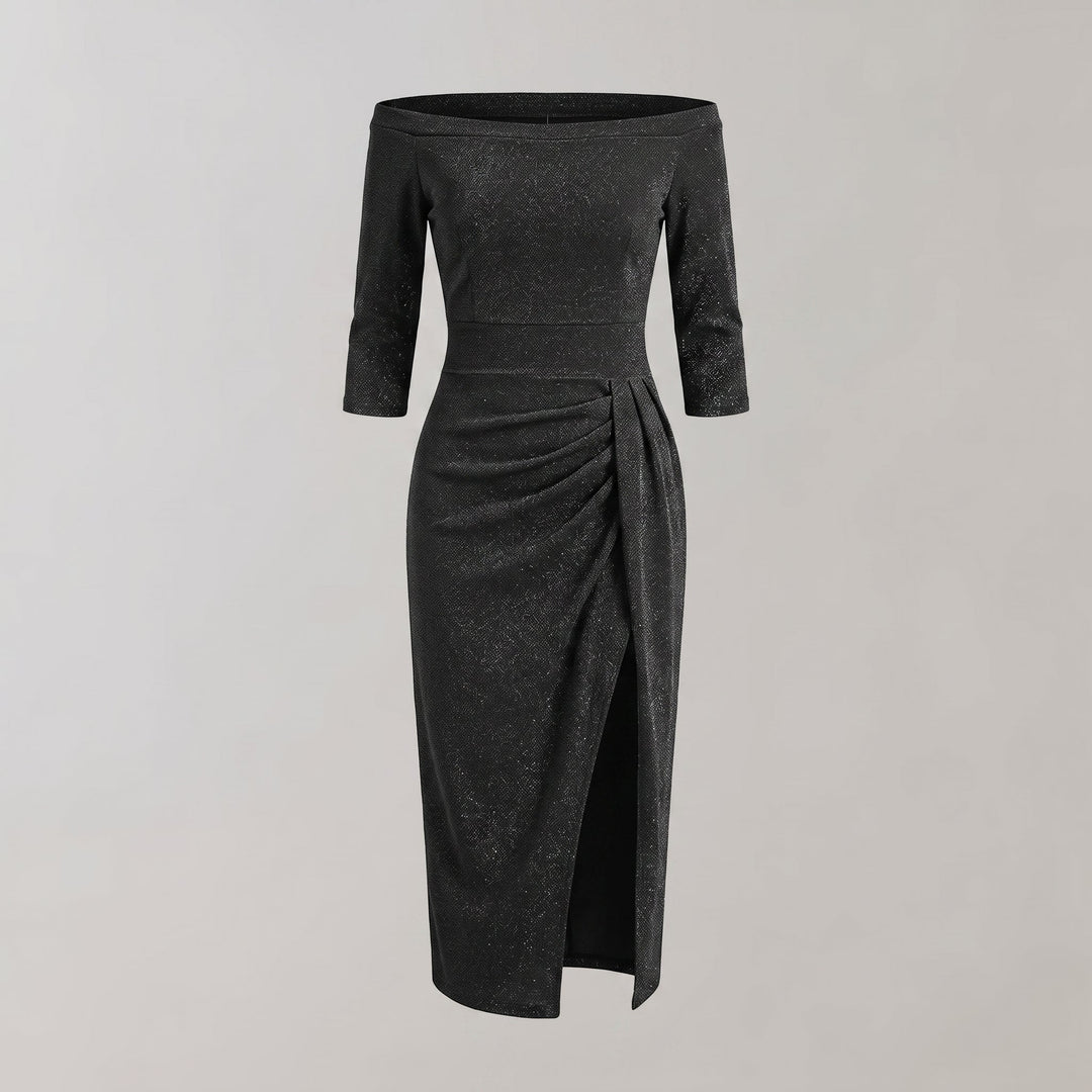 Abito Bodycon Smanicato con Scollatura a V e Silhouette Aderente