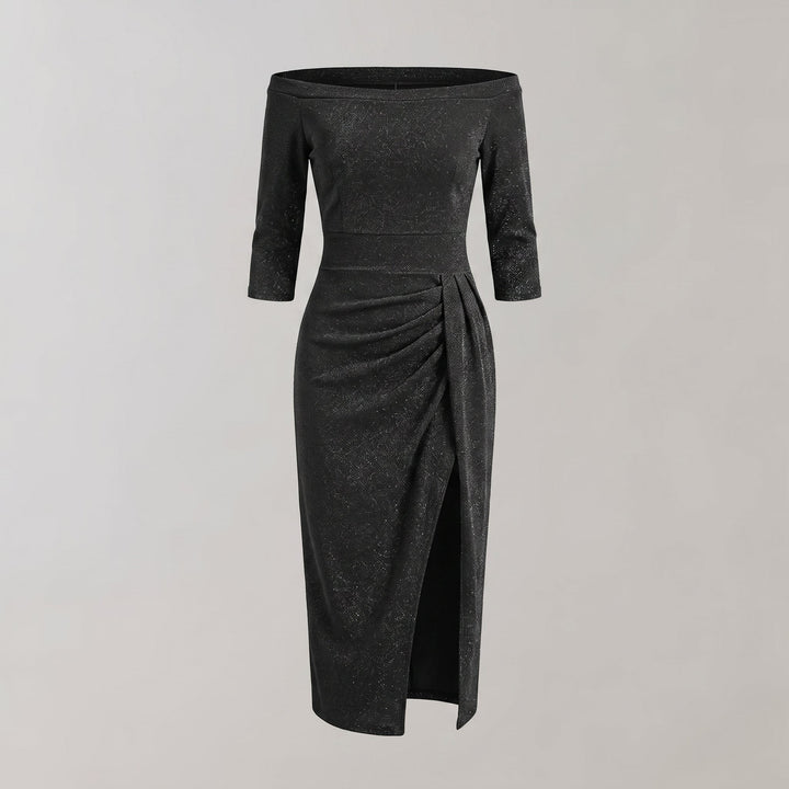 Abito Bodycon Smanicato con Scollatura a V e Silhouette Aderente