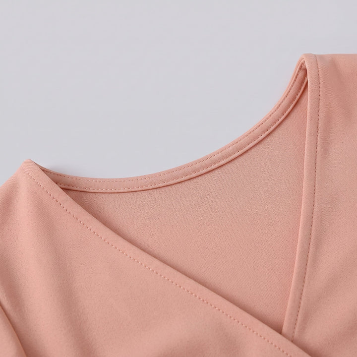 Abito Bodycon con Maniche a Farfalla e Orlo a Balze