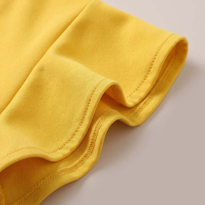 Abito Bodycon con Maniche a Farfalla e Orlo a Balze