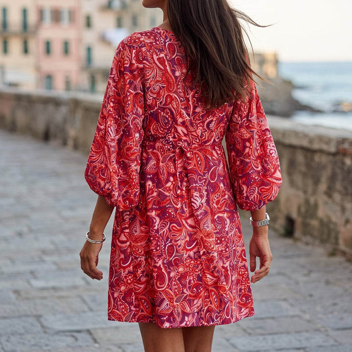 Abito Boho con Vestibilità Ampia e Girocollo