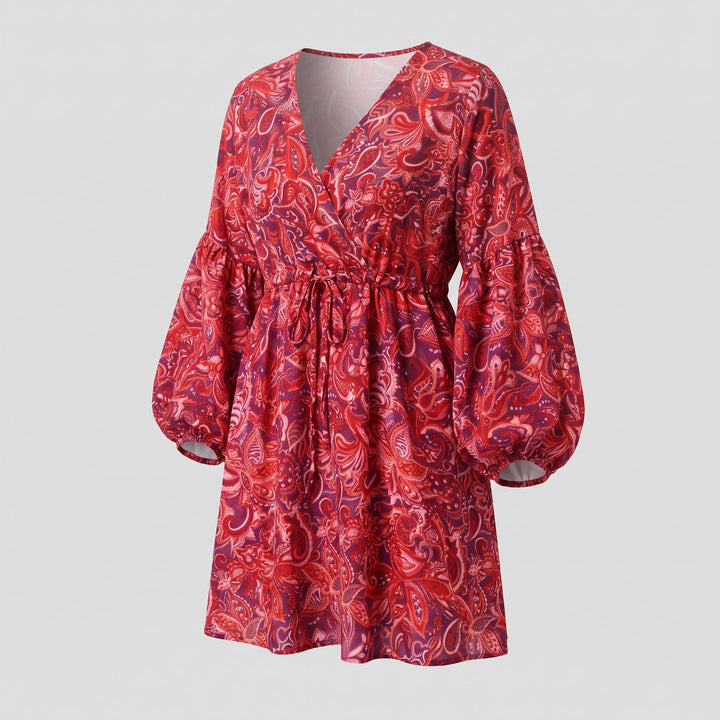 Abito Boho con Vestibilità Ampia e Girocollo