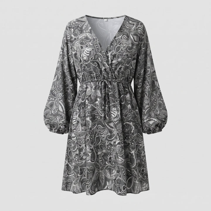 Abito Boho con Vestibilità Ampia e Girocollo
