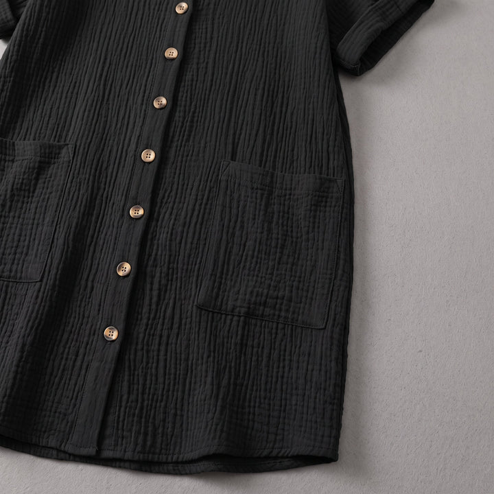 Abito camicia indossato, vista laterale