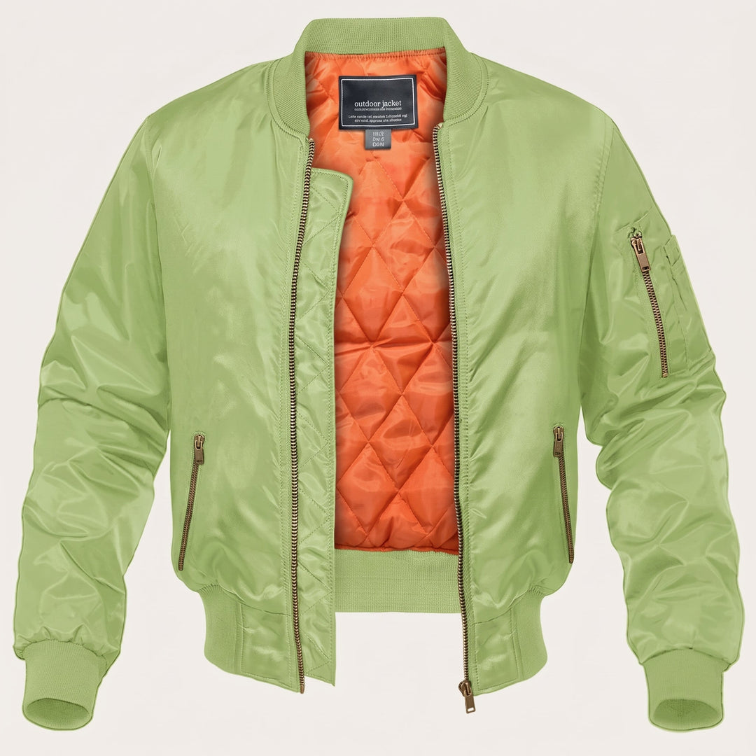 Bomber da Uomo con Imbottitura e Chiusura a Zip