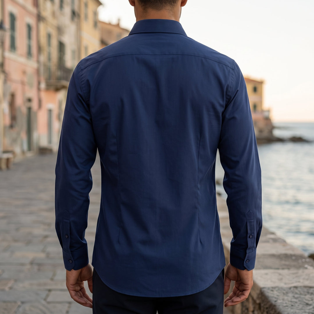 Camicia da Uomo Slim Fit con Colletto Appuntito e Polsini Abbottonati