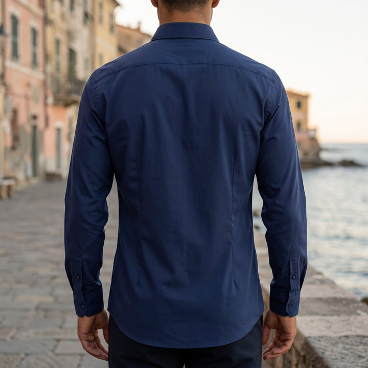 Camicia da Uomo Slim Fit con Colletto Appuntito e Polsini Abbottonati