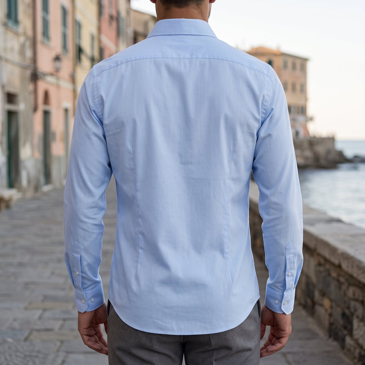 Camicia da Uomo Slim Fit con Colletto Appuntito e Polsini Abbottonati