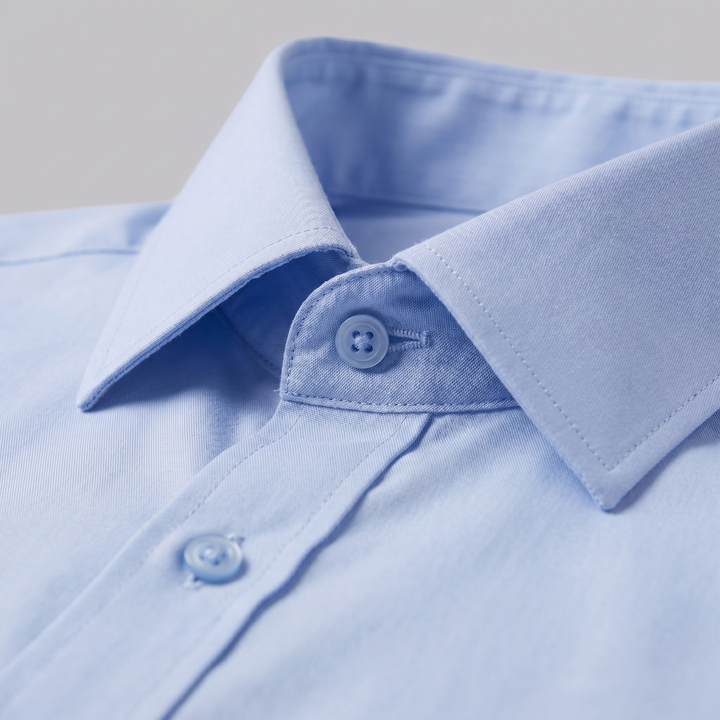 Dettaglio della chiusura a bottoni della camicia