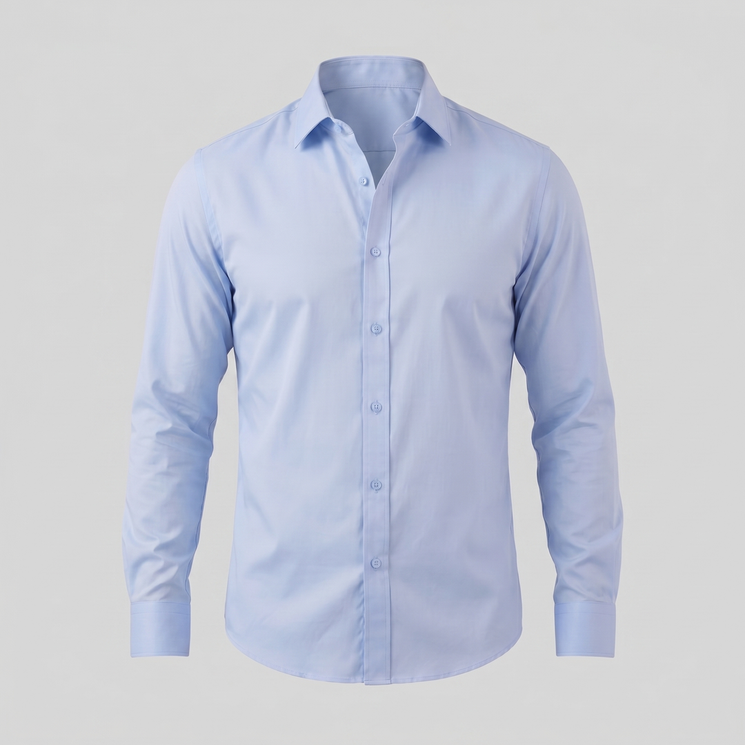 Camicia da uomo indossata con pantaloni sartoriali