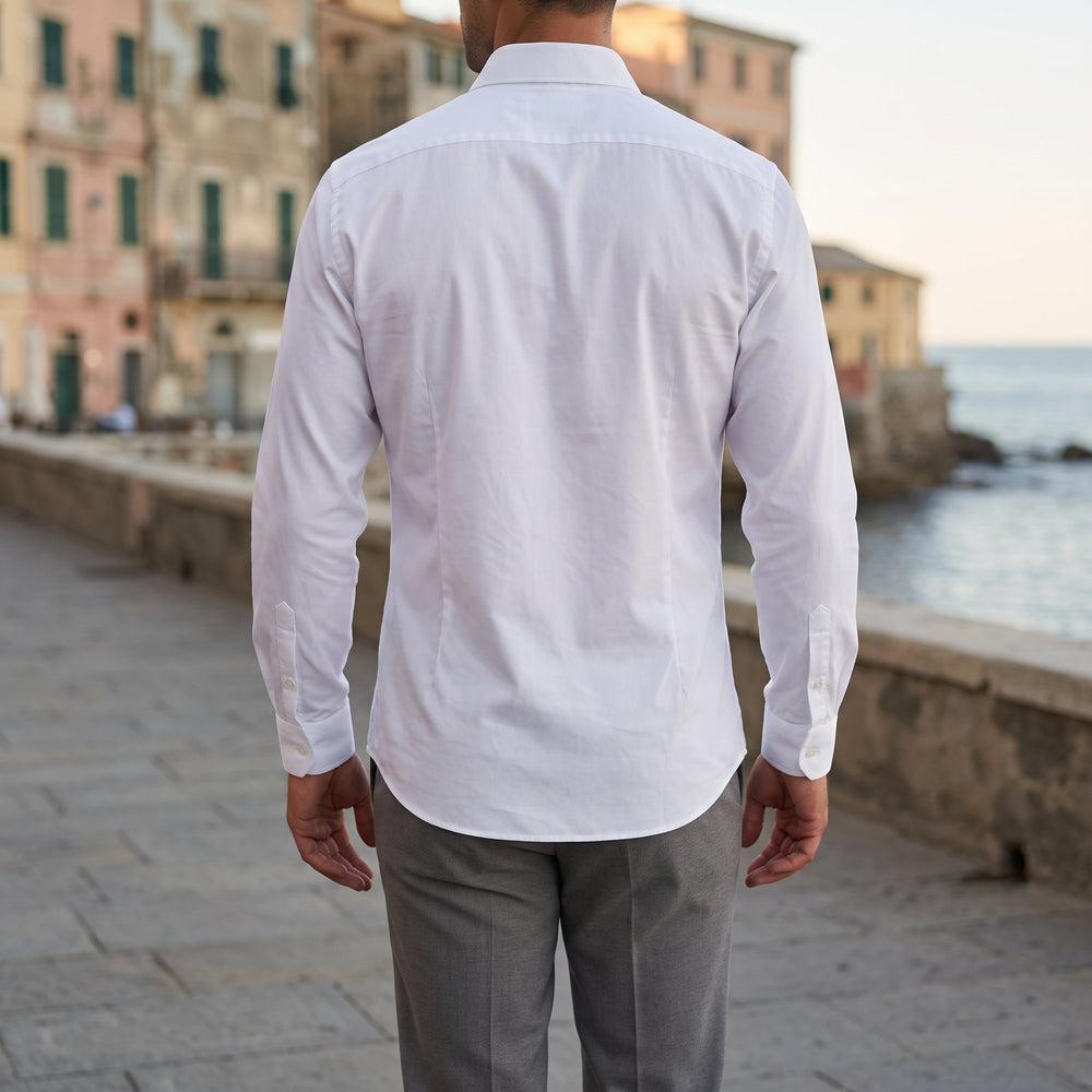 Camicia da Uomo Slim Fit con Colletto Appuntito e Polsini Abbottonati