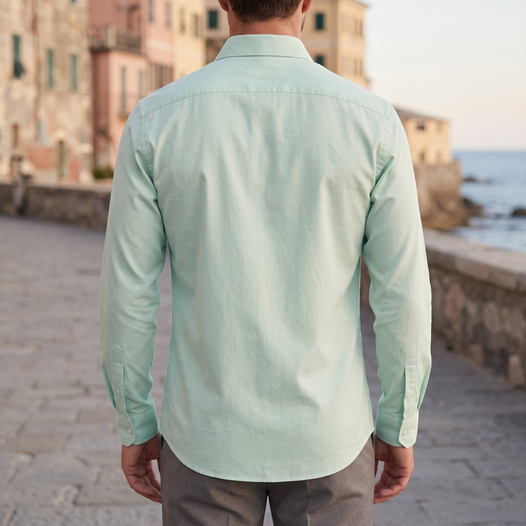 Camicia da Uomo Slim Fit con Colletto Appuntito e Polsini Abbottonati