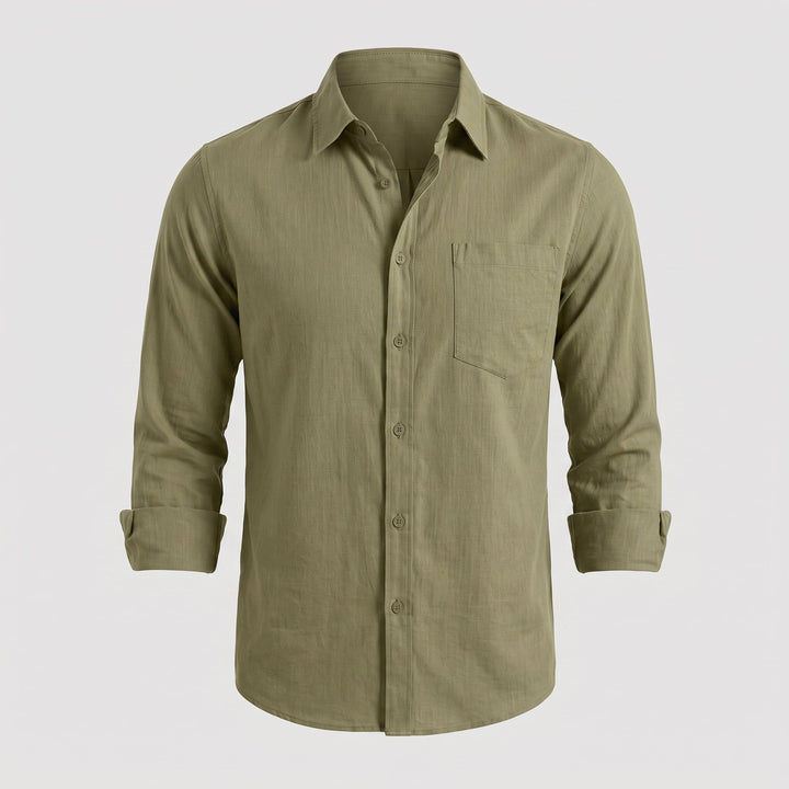 Camicia da Uomo con Colletto Classico e Taschino sul Petto
