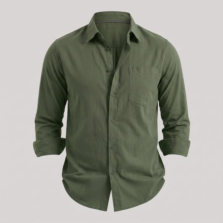 Camicia da Uomo con Colletto Classico e Taschino sul Petto