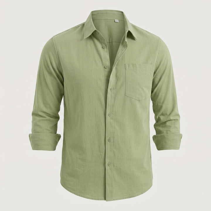 Camicia da Uomo con Colletto Classico e Taschino sul Petto