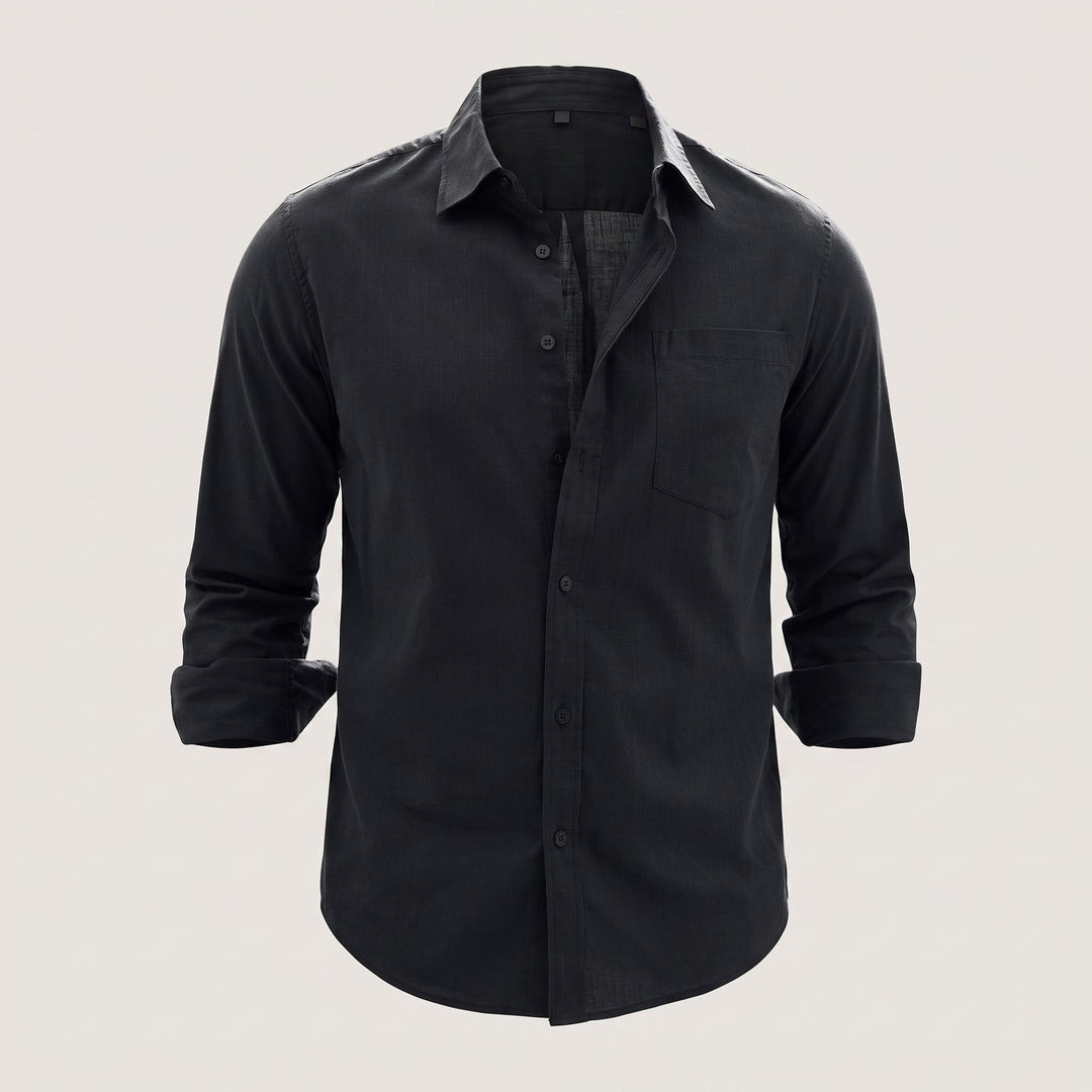 Camicia da Uomo con Colletto Classico e Taschino sul Petto