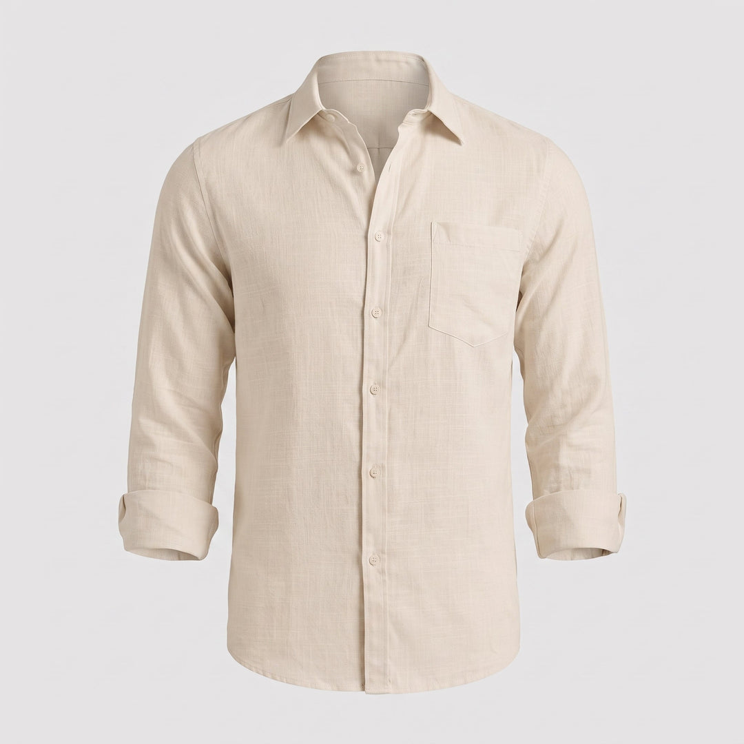 Camicia da Uomo con Colletto Classico e Taschino sul Petto
