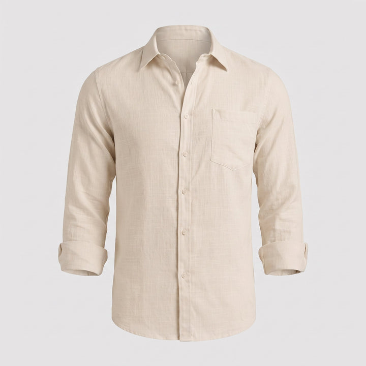 Camicia da Uomo con Colletto Classico e Taschino sul Petto
