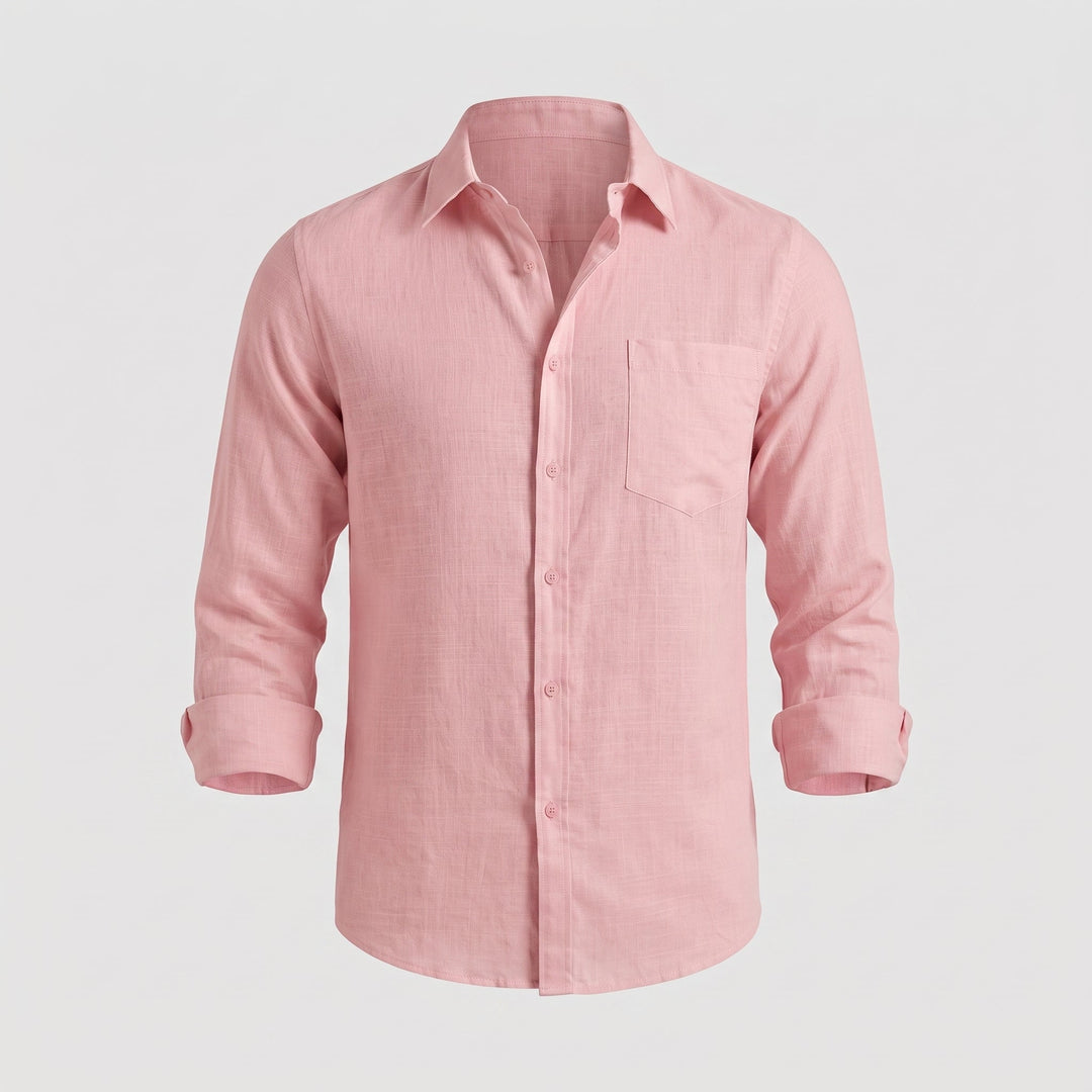 Camicia da Uomo con Colletto Classico e Taschino sul Petto