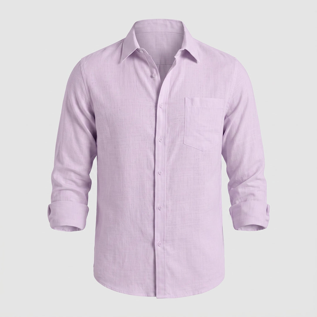 Camicia da Uomo con Colletto Classico e Taschino sul Petto