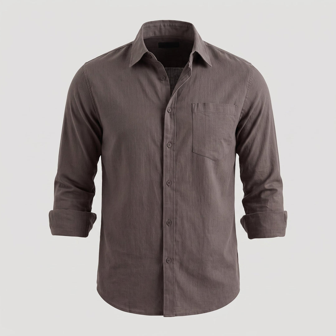 Camicia da Uomo con Colletto Classico e Taschino sul Petto