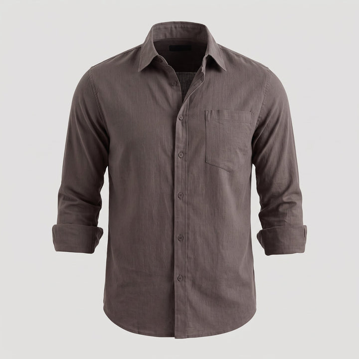 Camicia da Uomo con Colletto Classico e Taschino sul Petto