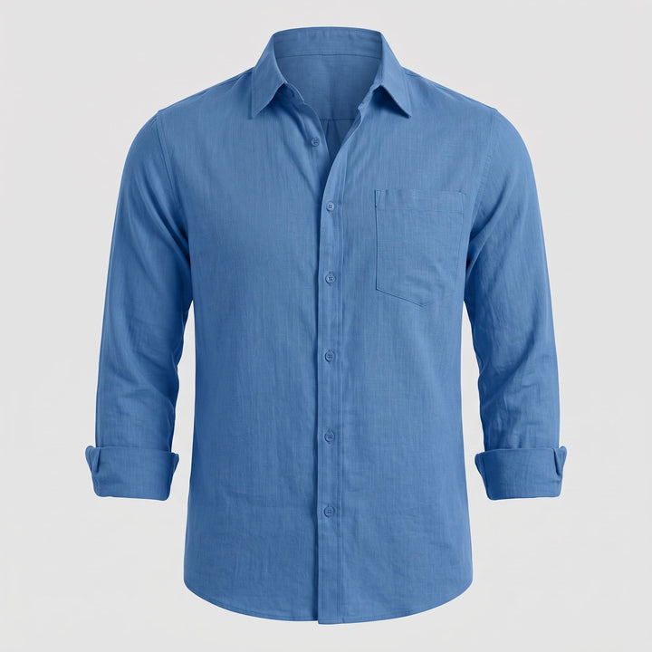 Vista posteriore della camicia da uomo