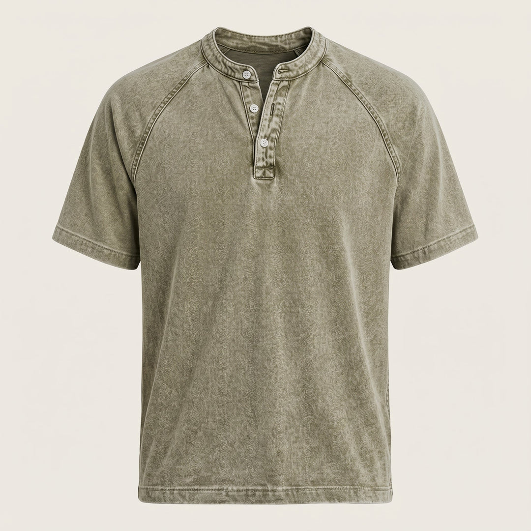 Camicia da Uomo con Mezza Abbottonatura e Maniche Corte