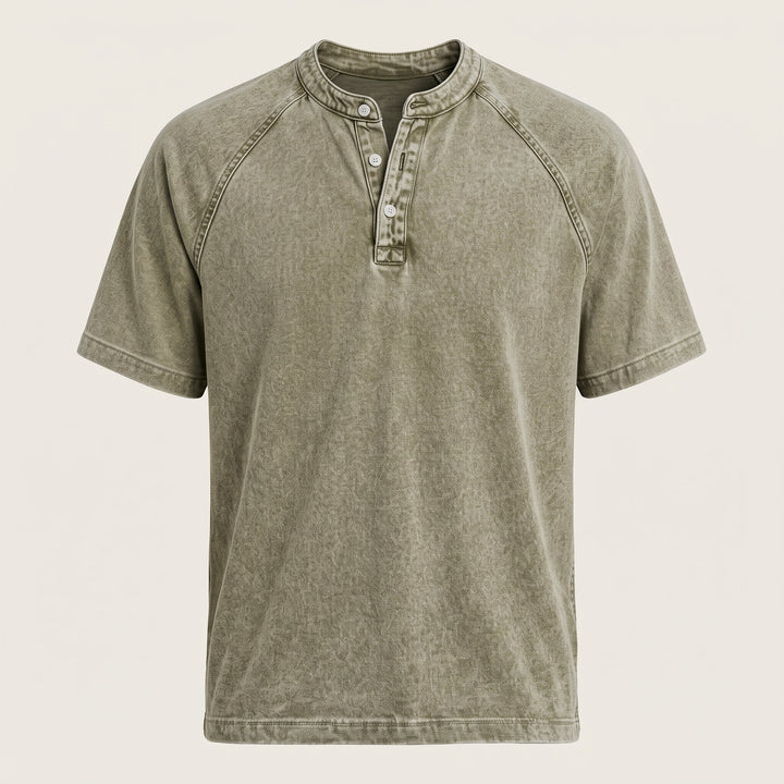 Camicia da Uomo con Mezza Abbottonatura e Maniche Corte