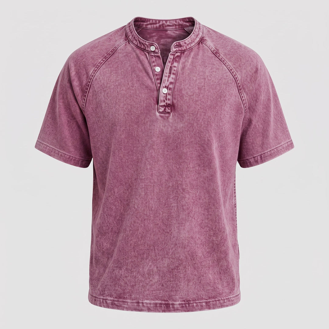 Camicia da Uomo con Mezza Abbottonatura e Maniche Corte