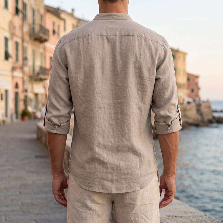 Camicia da Uomo con Silhouette Ampia e Maniche Arrotolate
