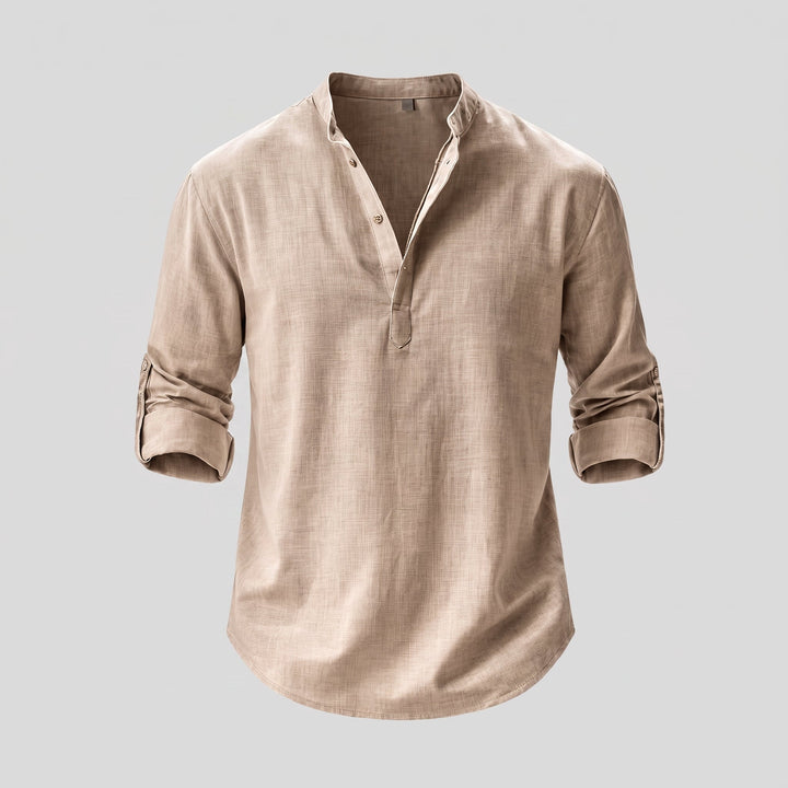 Camicia da Uomo con Silhouette Ampia e Maniche Arrotolate