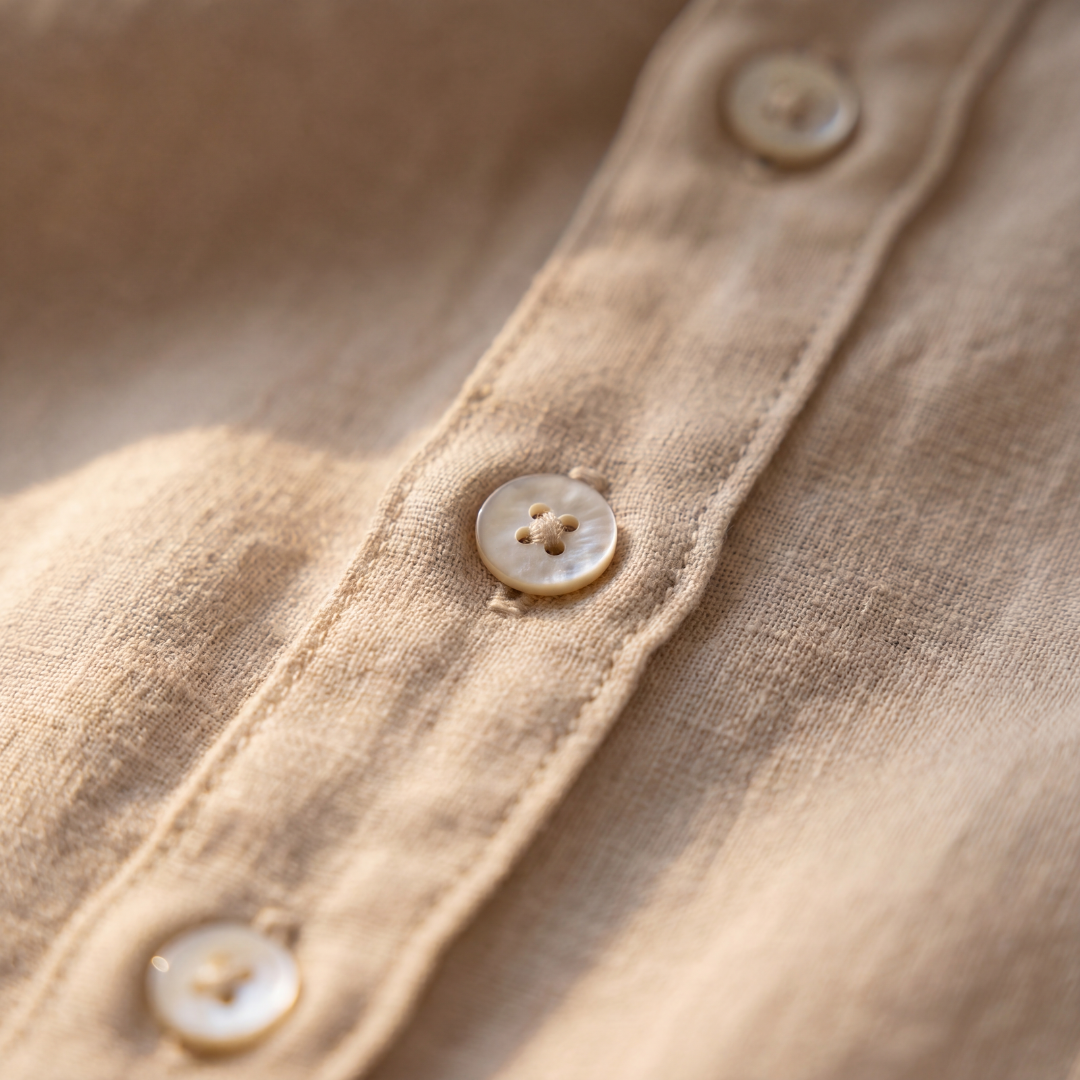 Camicia da uomo in lino in contesto estivo all&