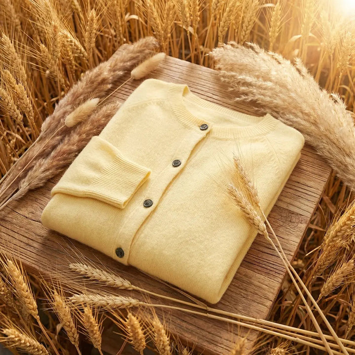 Cardigan a fronte aperta con maniche lunghe e lavorazione a maglia