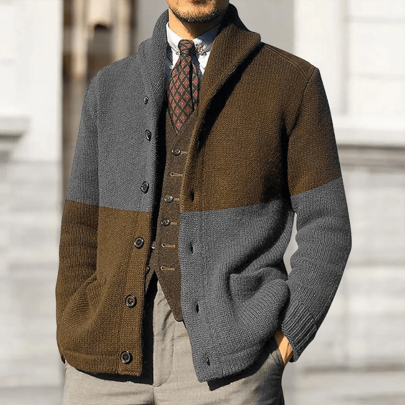 Dettaglio della struttura a maglia del cardigan