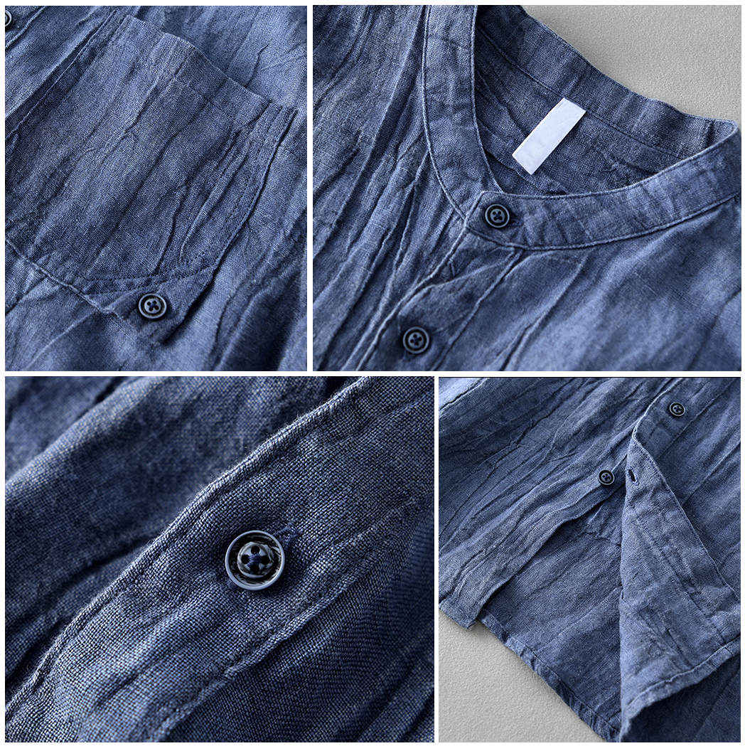Sobria Camicia in Lino da Uomo Con Vestibilità Rilassata