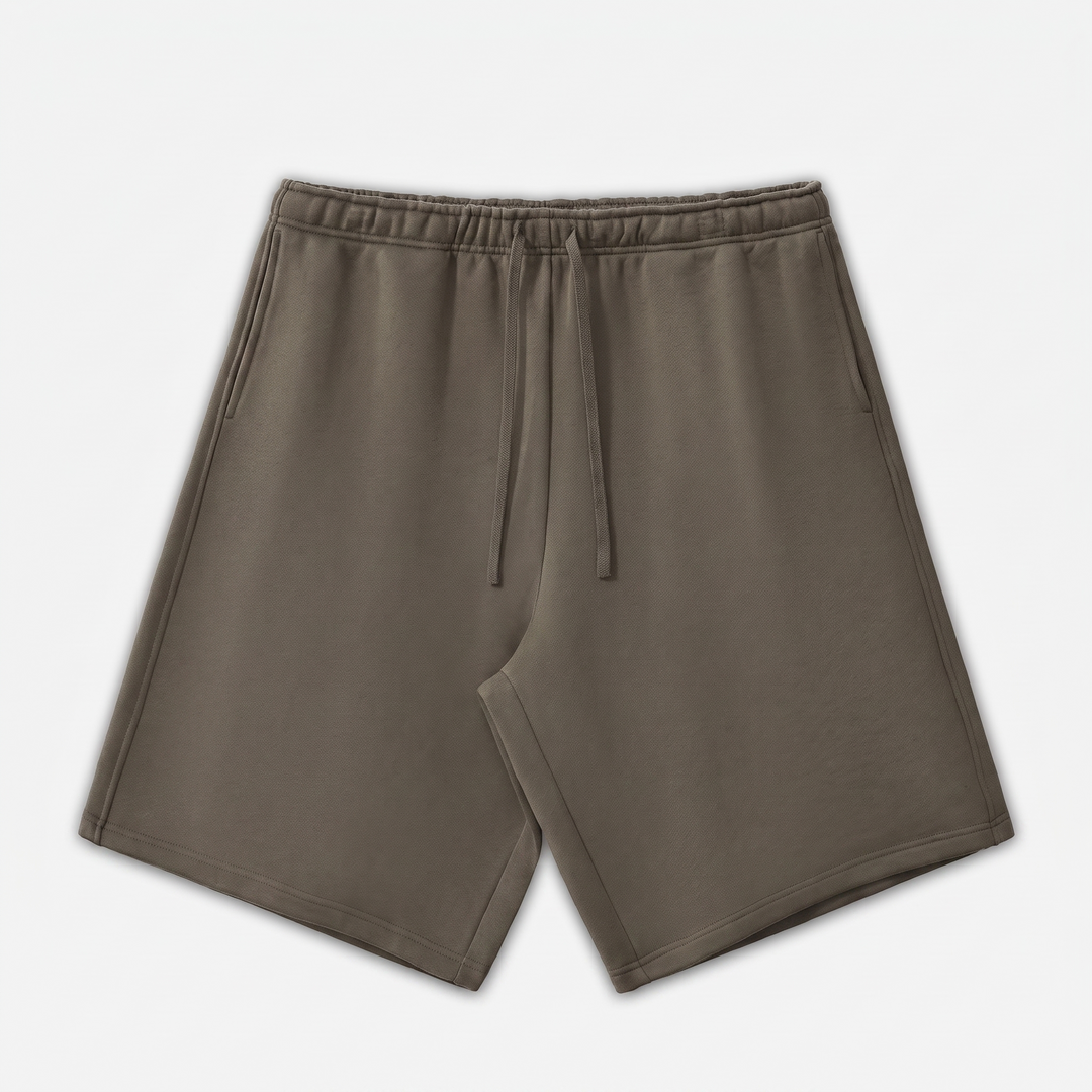 Completo Felpa e Pantaloncini da Uomo con Cappuccio e Tasche Canguro