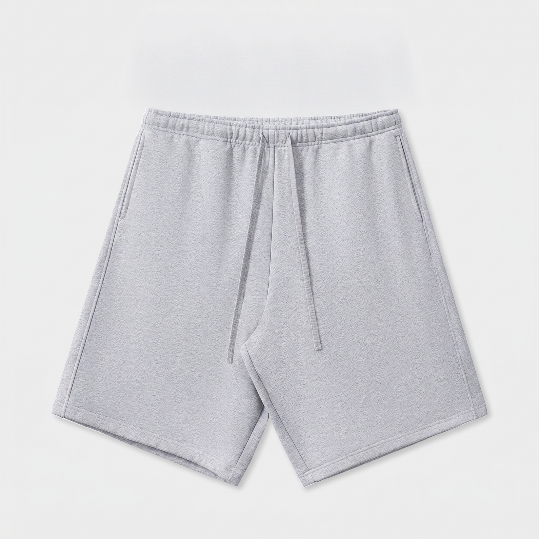 Completo Felpa e Pantaloncini da Uomo con Cappuccio e Tasche Canguro