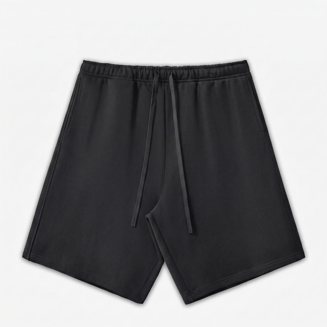 Completo Felpa e Pantaloncini da Uomo con Cappuccio e Tasche Canguro