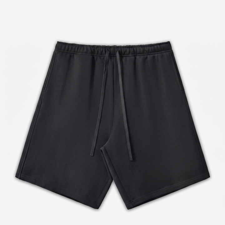 Completo Felpa e Pantaloncini da Uomo con Cappuccio e Tasche Canguro