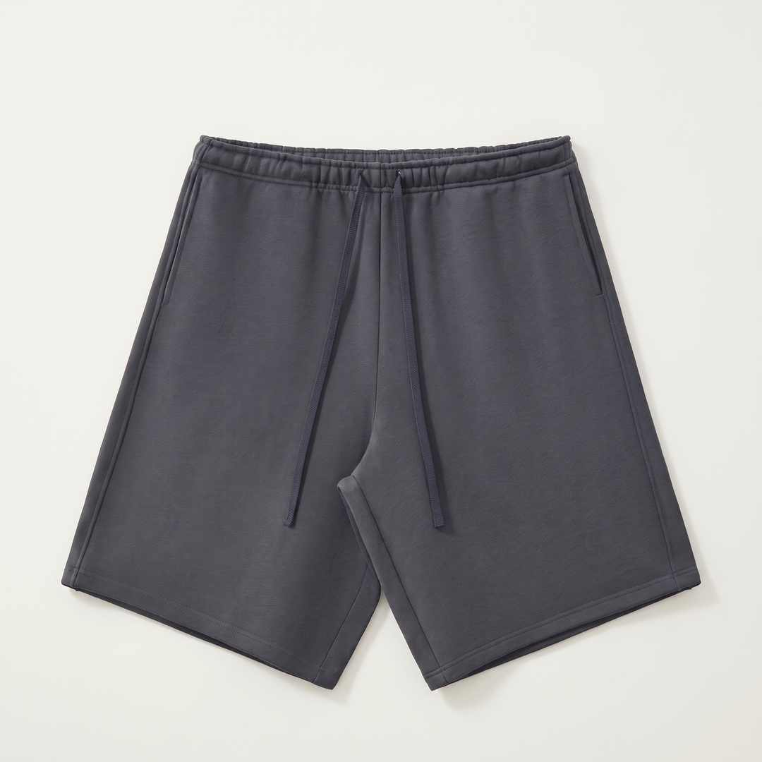 Completo Felpa e Pantaloncini da Uomo con Cappuccio e Tasche Canguro